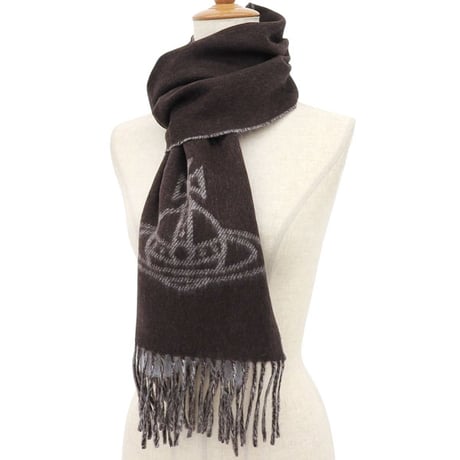 🎀ヴィヴィアンウエストウッド マフラー レディース ウール ブラウン SINGLE ORB DOUBLE FA 81030006W00ZHD401 VIVIENNE WESTWOOD
