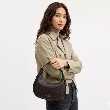 🎀コーチ COACH　エミリー ショルダー バッグ・シグネチャー キャンバス　CDX17 IMXAQ