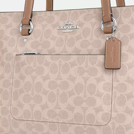 🎀コーチ COACH　ステーション トート バッグ・シグネチャー キャンバス　CCD69 SVPWH