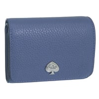 🎀ケイトスペード 財布 レディース 2つ折り 折財布 コンパクト アウトレット レザー ブルー KAYLA SM LZIP WALLET KK056 411 kate spade