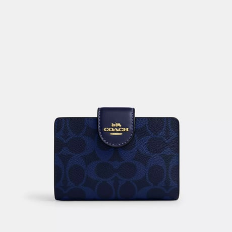 🎀COACH コーチ ミディアム コーナー ジップ ウォレット・シグネチャー キャンバス　CW786 IMNAV