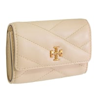 🎀トリーバーチ ミニ財布 レディース カードケース アウトレット レザー ベージュ KIRA CHEVRON MINI FLAP WALLET 159792 122 TORY BURCH