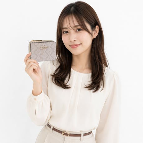 🎀ケイトスペード レディース 2つ折り 折財布 コンパクト アウトレット ベージュ spade flower small l zip wallet KN768 251 kate spade