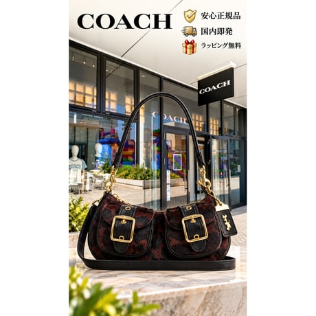 🎀COACH　コーチ　アシュトン バッグ・ヘアカーフ・レオパード プリント　CFO79 IMYDV