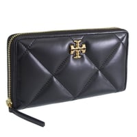 🎀トリーバーチ 財布 レディース 長財布 レザー ブラック KIRA DIAMOND QUILT ZIP CONTINENTAL WALLET 154989-001 TORY BURCH