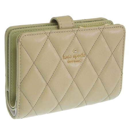 🎀ケイトスペード 財布 レディース 2つ折り 折財布 コンパクト アウトレット レザー グリーン wallets med combifld KN755 200 kate spade