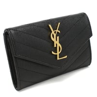🎀SAINT LAURENT サンローラン 名刺入れ モノグラム スモール エンベロープウォレット 414404 BOW01 1000 レディース ブラック