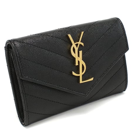 🎀SAINT LAURENT サンローラン 名刺入れ モノグラム スモール エンベロープウォレット 414404 BOW01 1000 レディース ブラック