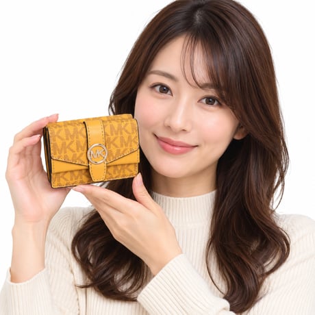 🎀マイケルコース 財布 レディース 3つ折り 折財布 ミニ財布 コンパクト アウトレット PVC イエロー GREENWICH 35F5GGRD0V 469 MICHAEL KORS