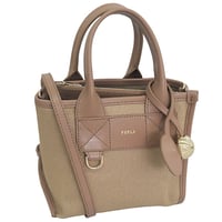 🎀フルラ バッグ メンズ レディース 2way 斜めがけ キャンバスレザー ブラウン FURLA DIVIDE IT MINI TOTE WB02068BX20934947S