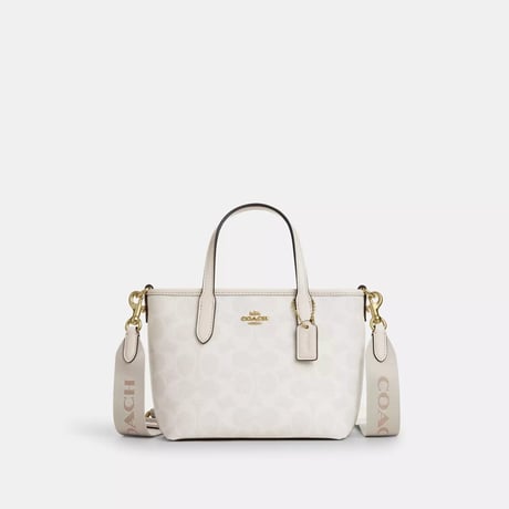 🎀COACH コーチ シティ ミニ トート バッグ・シグネチャー キャンバス　CW032 IMXUX