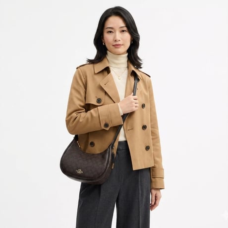 🎀コーチ COACH　エミリー ショルダー バッグ・シグネチャー キャンバス　CDX17 IMXAQ