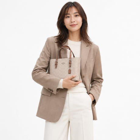 🎀COACH コーチ モリー トート バッグ 25・シグネチャー キャンバス CV965 IMXDM