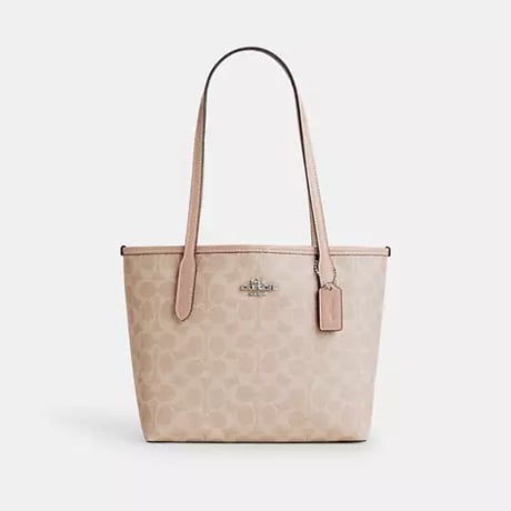 🎀コーチ COACH　スモール シティ トート・シグネチャー キャンバス　CU759 SVPWH
