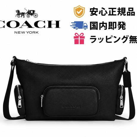 ✨コーチ COACH　フィン クロスボディ バッグ・ポケット　CET50 SV/BK