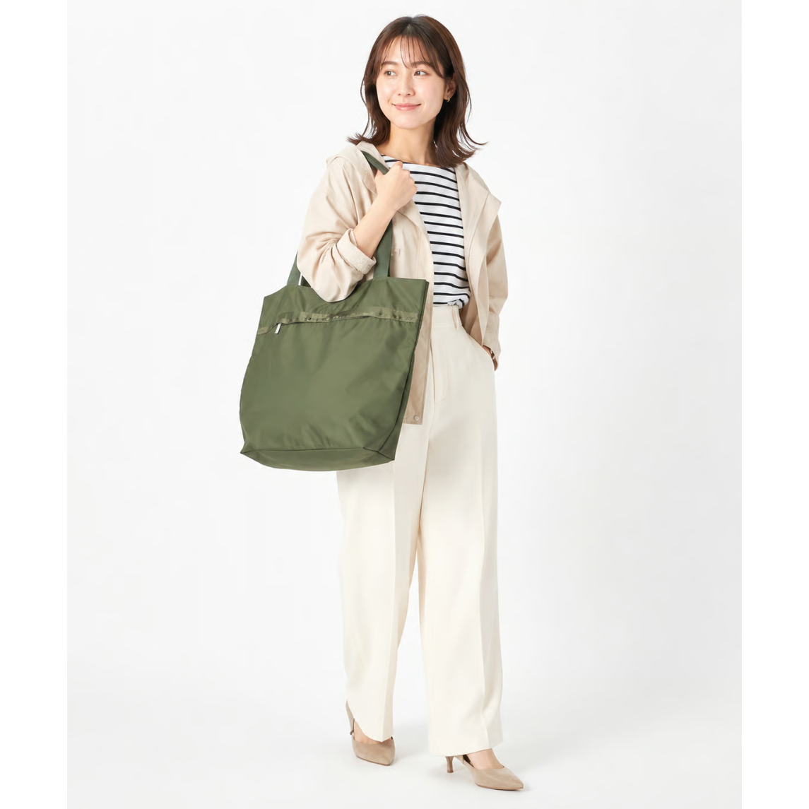 🎀レスポートサック Lesportsac MARKET TOTE ダークオリーブ 1541 L