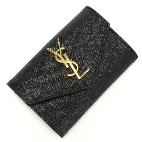 🎀SAINT LAURENT サンローラン 名刺入れ モノグラム スモール エンベロープウォレット 414404 BOW01 1000 レディース ブラック