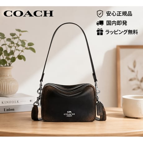 🎀COACH　コーチ　ミニ キャリー クロスボディ バッグ・ラブド レザー　CEQ76 SVPMZ