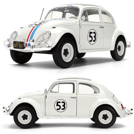 1:24 Disney The Love Bug Herbie Volkswagen Beetle w/Rack & Wheels【ラブ・バッグ】ミニカー
