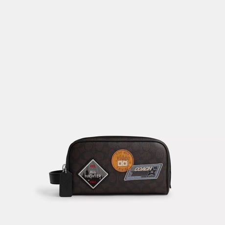 ✨COACH コーチ スモール トラベル キット・シグネチャー キャンバス・パッチ　CGA49 SVXAM