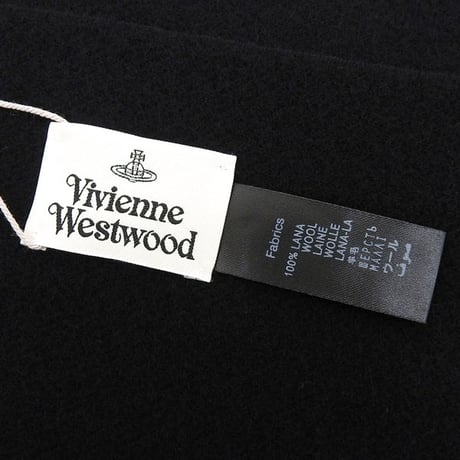 🎀ヴィヴィアンウエストウッド マフラー レディース ウール ブラック EMBROIDERED LOGO 81030007W00Q7N401 VIVIENNE WESTWOOD