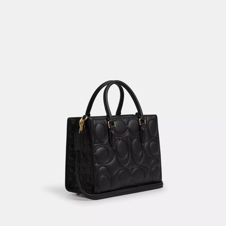 🎀COACH　マギー スモール トート バッグ・シグネチャー レザー　Y670 IMBLK