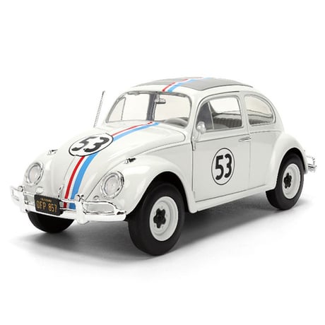 1:24 Disney The Love Bug Herbie Volkswagen Beetle w/Rack & Wheels【ラブ・バッグ】ミニカー