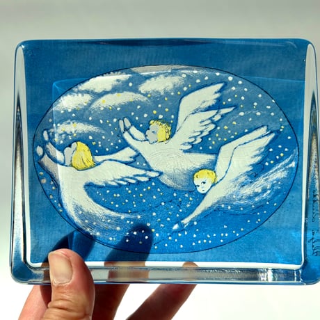 iittala Heljä Liukko-Sundström 天使 ガラスカード 大サイズ ヘルヤ・リウッコ・スンドストロム