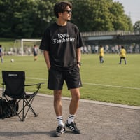受注生産【100％ Footballer】半袖Tシャツ（Classic）BLACK