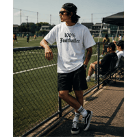 受注生産【100％ Footballer】半袖Tシャツ（Classic）WHITE