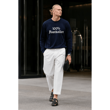 受注生産【100％ Footballer】長袖Tシャツ（Masterpiece）NAVY