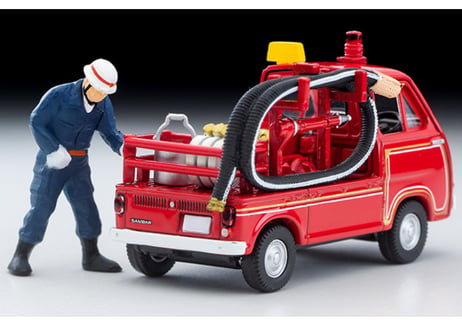 トミーテック 1/64 TLV-68c スバル サンバー ポンプ消防車（フィギュア付）