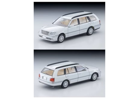 トミーテック 1/64 TLV-N378a トヨタ クラウンエステート ロイヤルサルーン （白／銀）2000年式