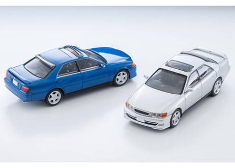 トミーテック 1/64 TLV-N224e トヨタ チェイサー 2.5ツアラーV（青）98年式
