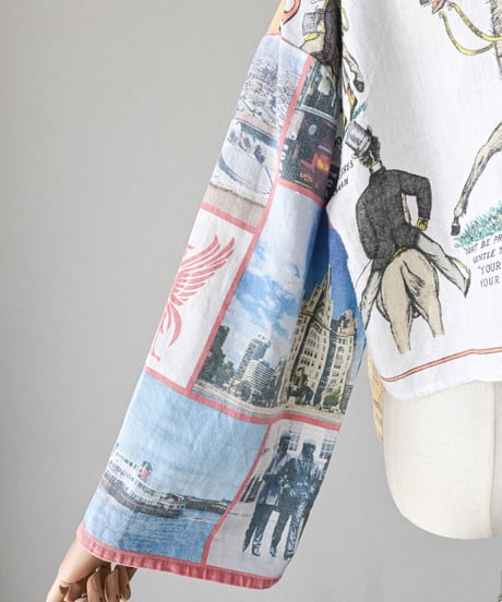 【curoam】Vintage Tea Towel Over Shirt
