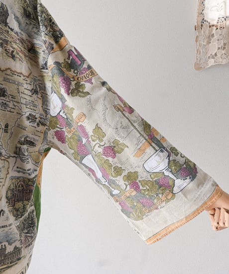 【curoam】Vintage Tea Towel Over Shirt