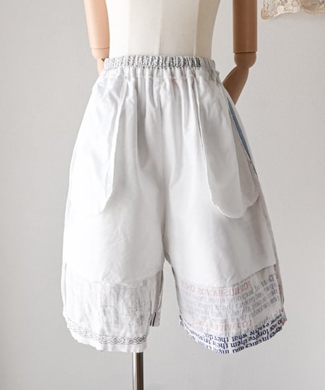 【curoam】Vintage Tea Towel Half Pants