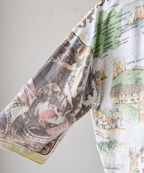 【curoam】Vintage Tea Towel Over Shirt