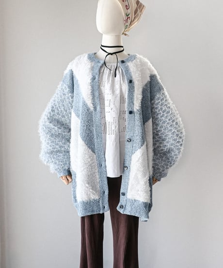 【Seek an nur】Euro Shaggy Knit Cardigan