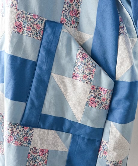 【curoam】Vintage Patchwork Quilted Coat