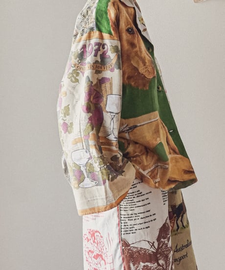 【curoam】Vintage Tea Towel Over Shirt