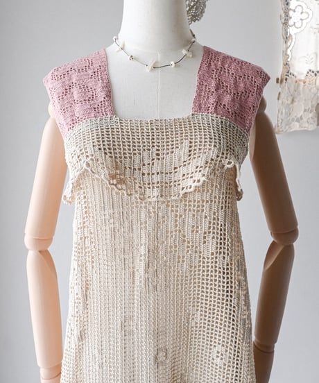 【Seek an nur】Vintage cotton crochet dress