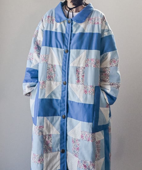 【curoam】Vintage Patchwork Quilted Coat