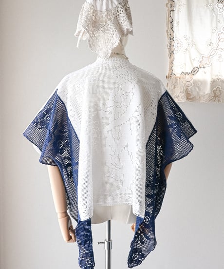 【Seek an nur】Vintage cotton crochet shirt