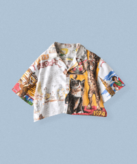 【curoam】Vintage Tea Towel Over Shirt