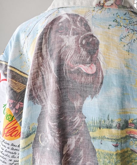 【curoam】Vintage Tea Towel Over Shirt