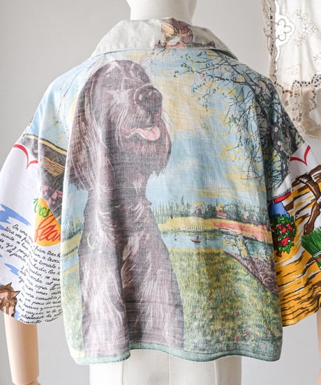 【curoam】Vintage Tea Towel Over Shirt
