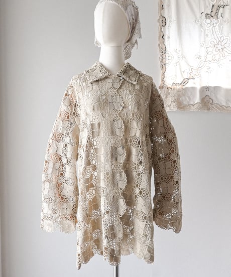 【Seek an nur】Vintage crochet over jacket
