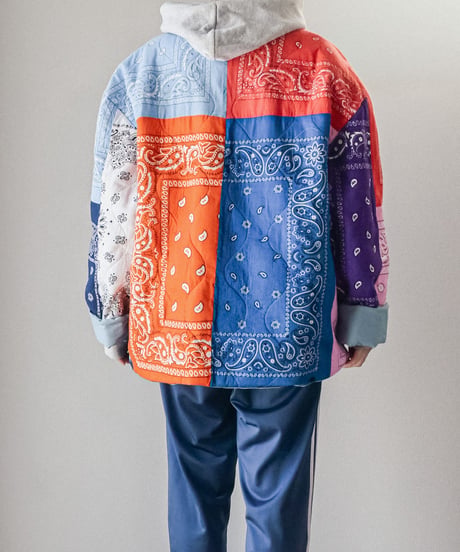 【curoam】Bandana Patchwork Quilted Jacket