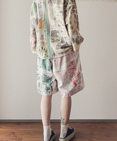 【curoam】Vintage Tea Towel Half Pants